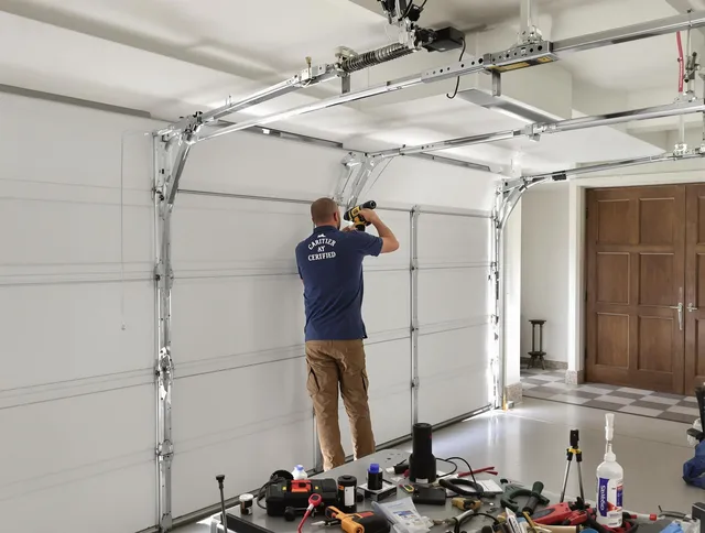 Mahoning Garage Door Repair certified technician performing precision garage door repair in Mahoning