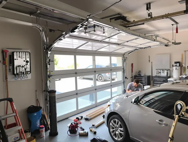 Garage door noise reduction service by Mahoning Garage Door Repair in Mahoning