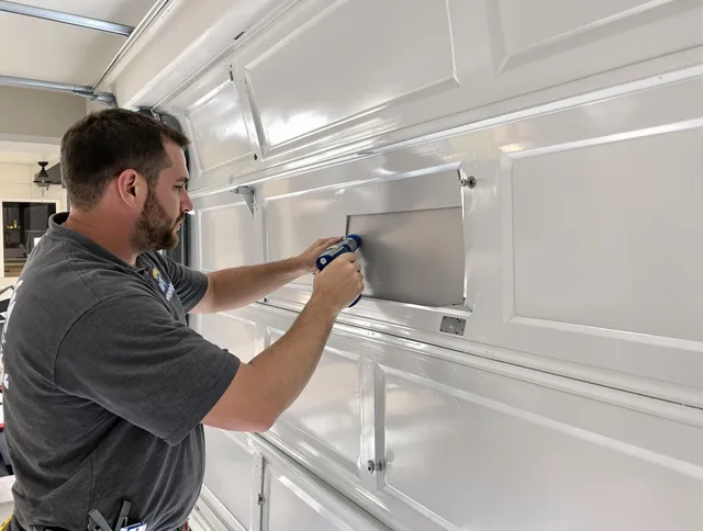 Garage door panel repair by Mahoning Garage Door Repair in Mahoning